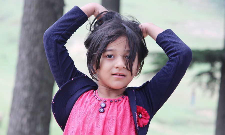 close up of a young girl